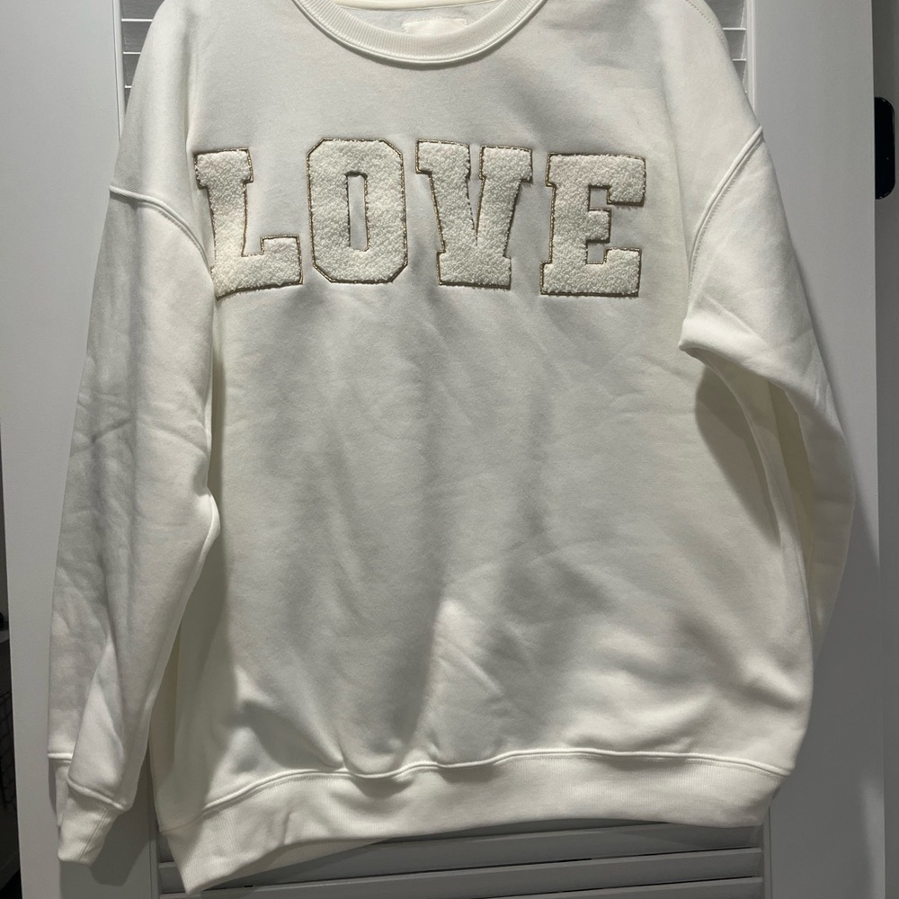 Women's White LOVE Sweater